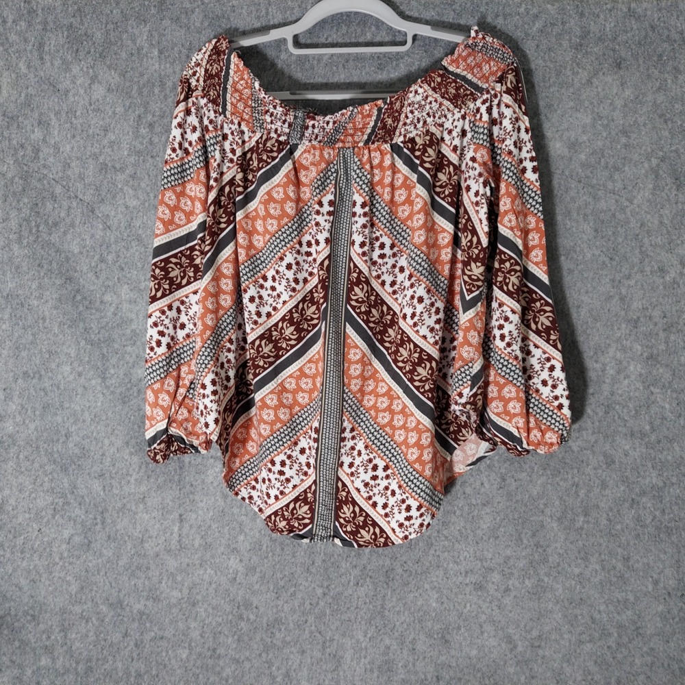 Knox Rose Womens XL Boho Top Festival Chic Boutique Patchwork Statement Style - Picture 8 of 12